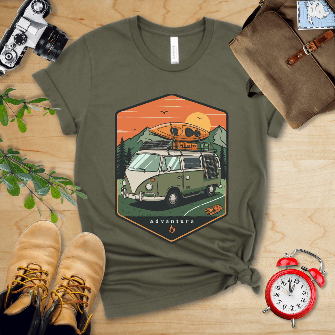 Hike Tee T-Shirt Military Green / S Camping Van Adventure Shirt
