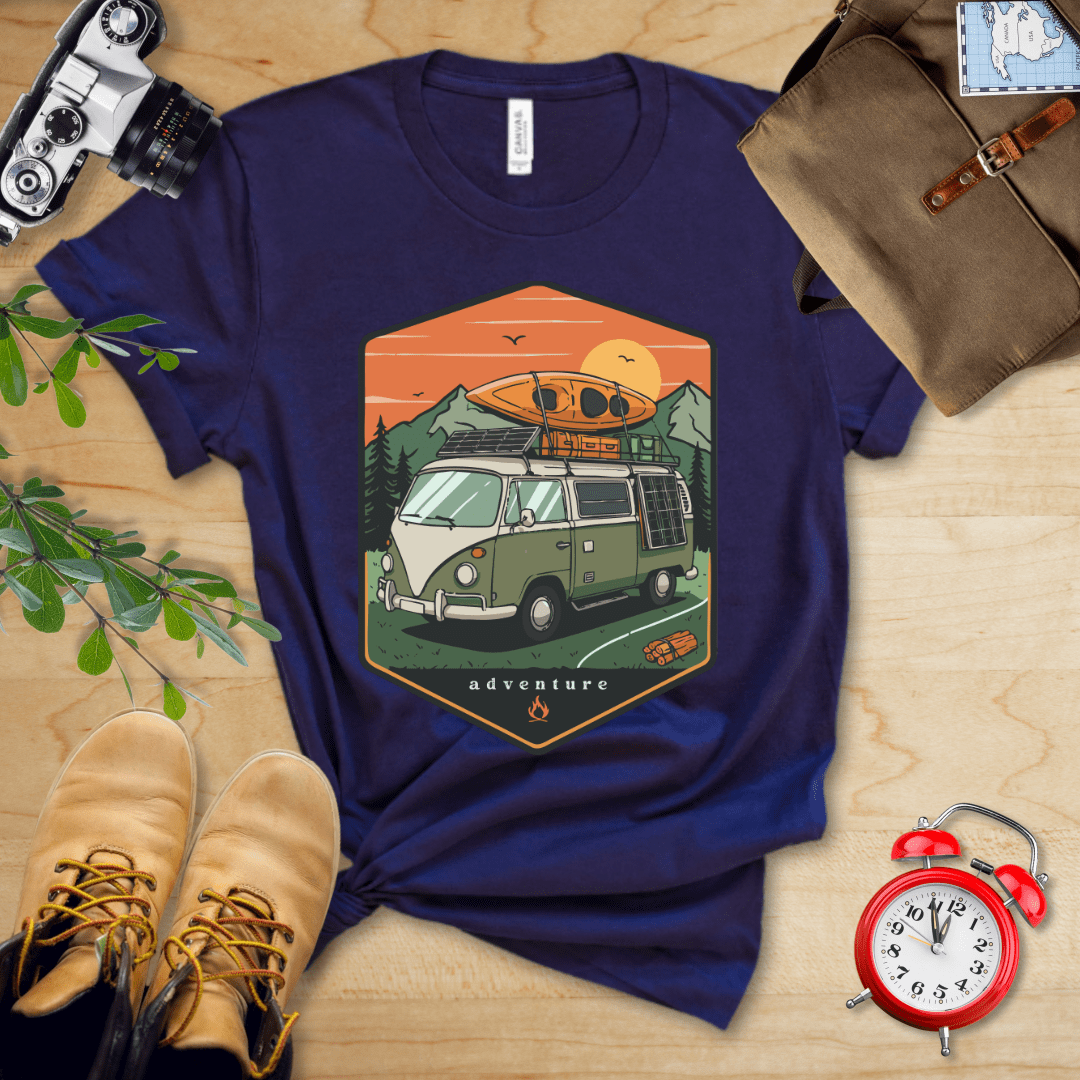 Hike Tee T-Shirt Navy / S Camping Van Adventure Shirt