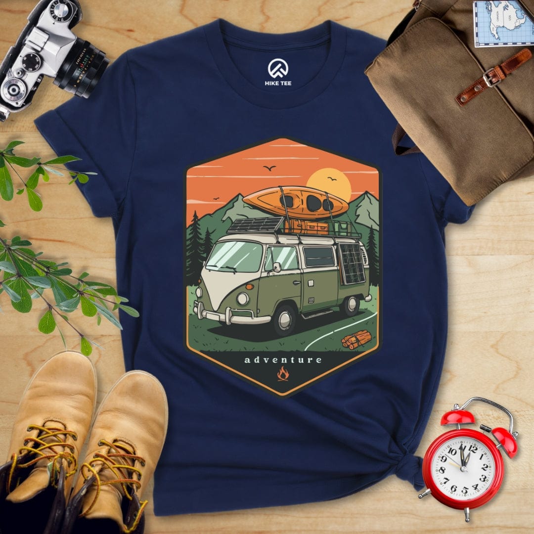 Hike Tee T-Shirt Navy / S Camping Van Adventure Shirt