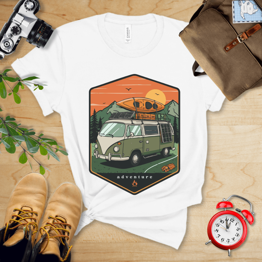 Hike Tee T-Shirt White / S Camping Van Adventure Shirt