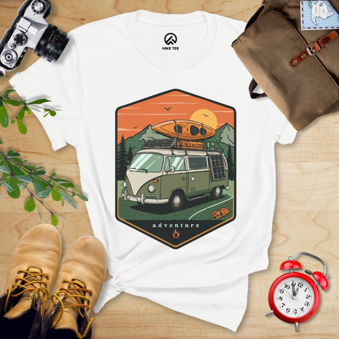 Hike Tee T-Shirt White / S Camping Van Adventure Shirt
