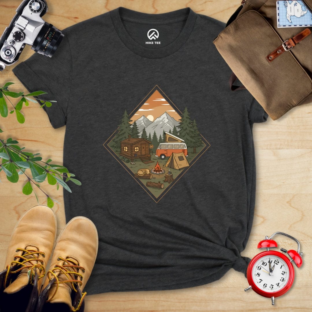 Hike Tee T-Shirt Dark Grey Heather / S Camping Vibes Shirt