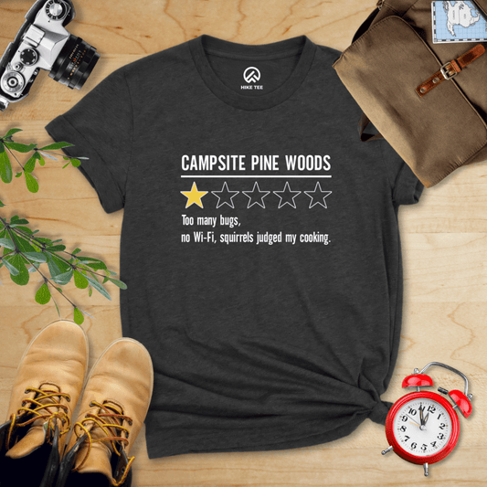 Hike Tee T-Shirt Dark Grey Heather / S Campsite Pine Woods Review Shirt