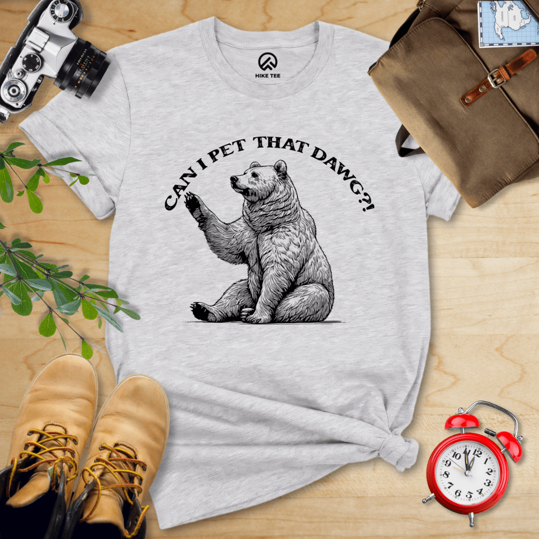 Hike Tee T-Shirt Athletic Heather / S Can I Pet That Dawg Bear Shirt