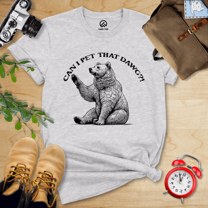 Hike Tee T-Shirt Athletic Heather / S Can I Pet That Dawg Bear Shirt