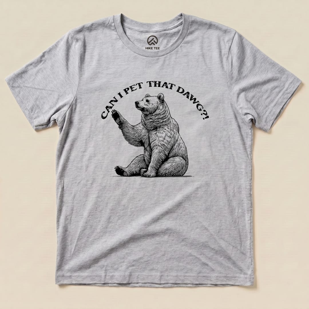 Hike Tee T-Shirt Athletic Heather / S Can I Pet That Dawg Bear Shirt
