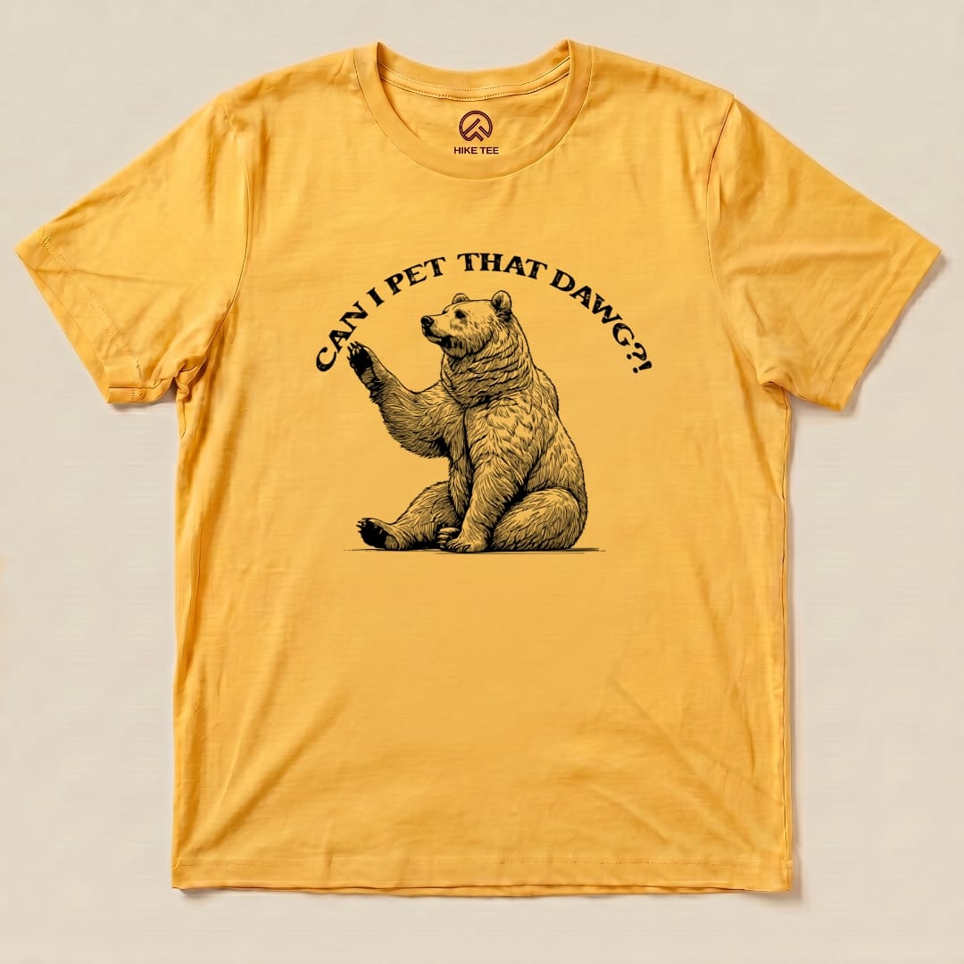 Hike Tee T-Shirt Gold / S Can I Pet That Dawg Bear Shirt