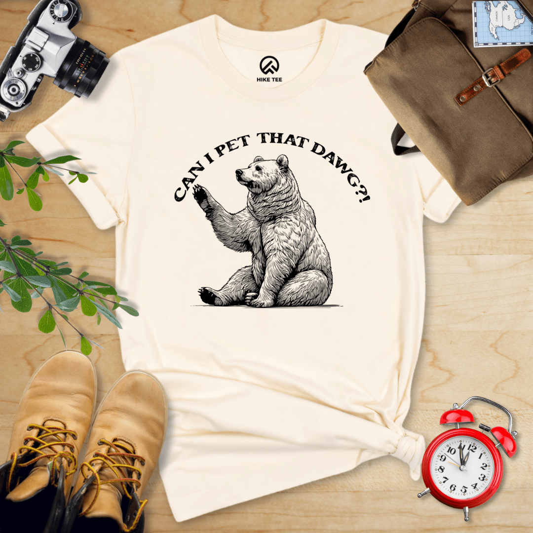 Hike Tee T-Shirt Natural / S Can I Pet That Dawg Bear Shirt