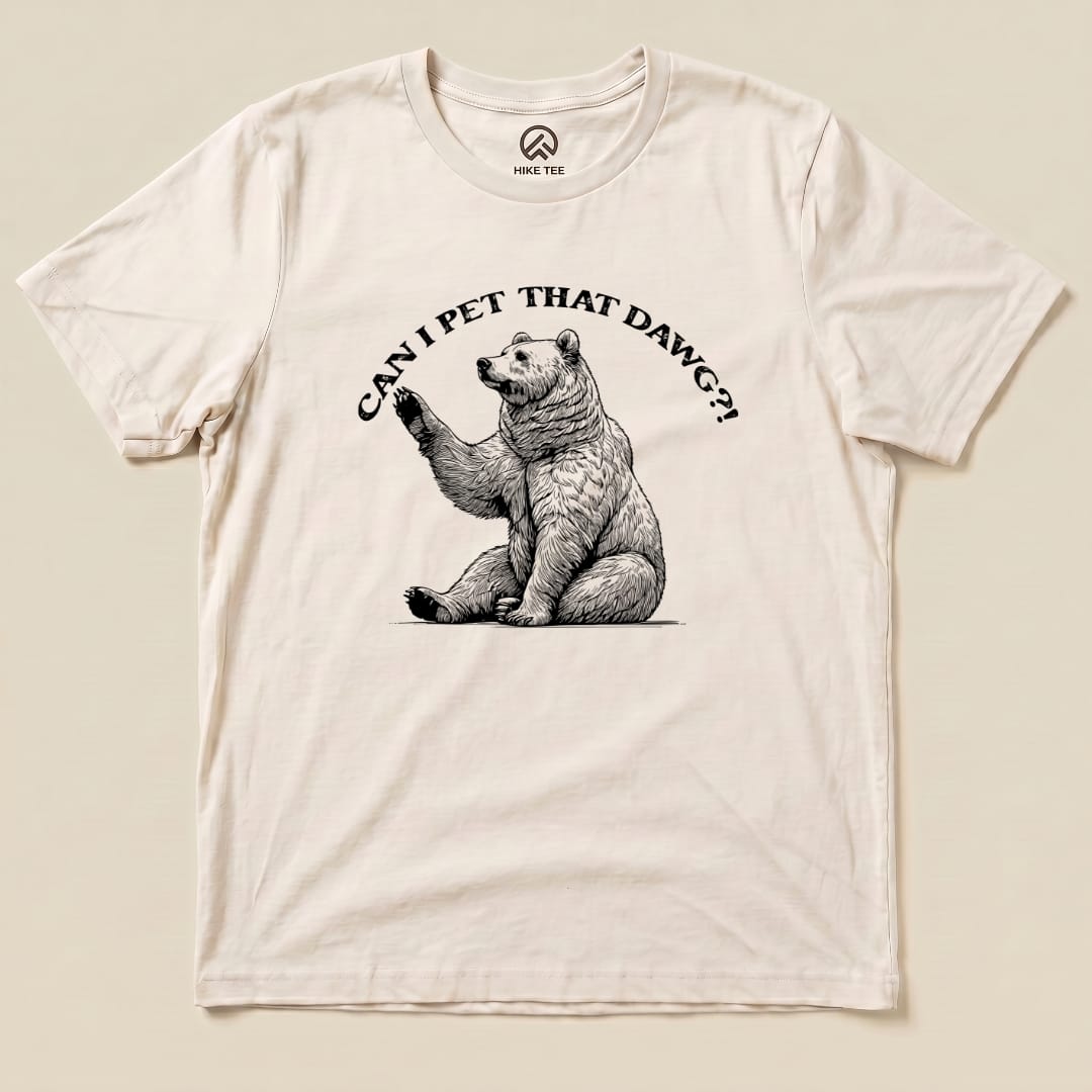 Hike Tee T-Shirt Natural / S Can I Pet That Dawg Bear Shirt