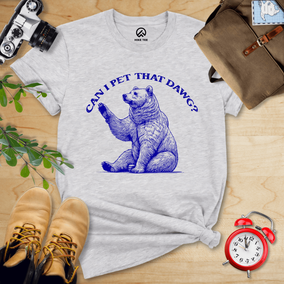 Hike Tee T-Shirt Athletic Heather / S Can I Pet That Dawg Shirt