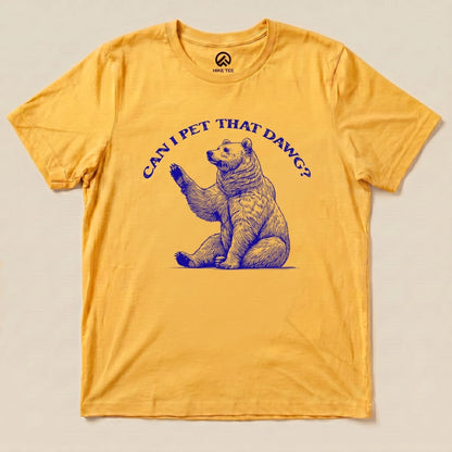 Hike Tee T-Shirt Gold / S Can I Pet That Dawg Shirt