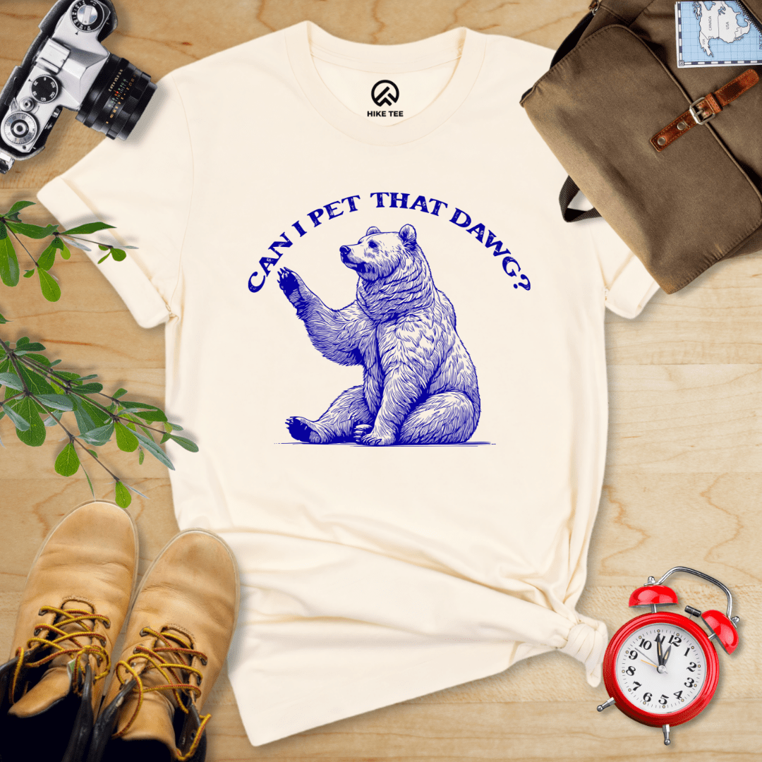 Hike Tee T-Shirt Natural / S Can I Pet That Dawg Shirt