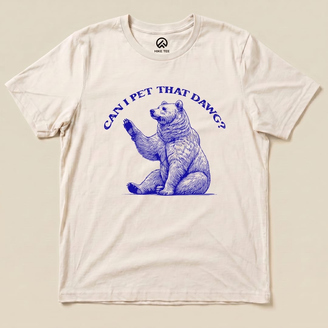 Hike Tee T-Shirt Natural / S Can I Pet That Dawg Shirt