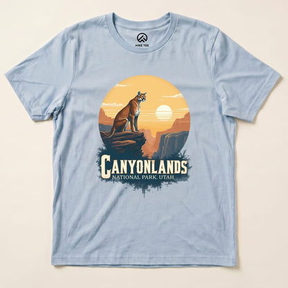 Canyonlands Mountain Lion Shirt Hike Tee T-Shirt Baby Blue / S