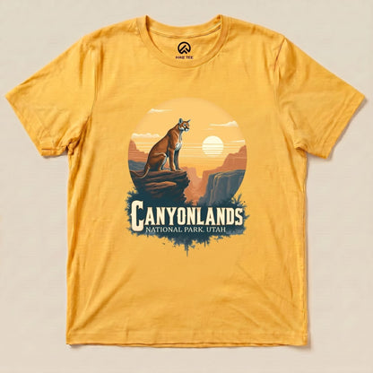 Canyonlands Mountain Lion Shirt Hike Tee T-Shirt Gold / S
