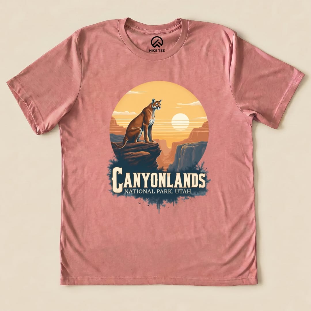 Canyonlands Mountain Lion Shirt Hike Tee T-Shirt Heather Mauve / S