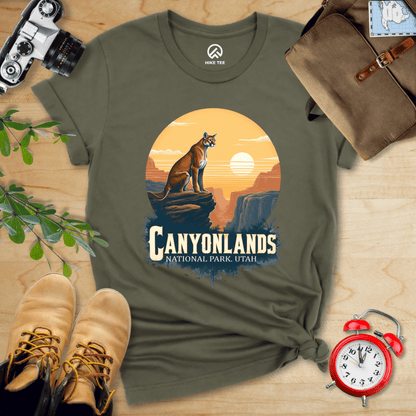Hike Tee T-Shirt Military Green / S Canyonlands Mountain Lion Shirt