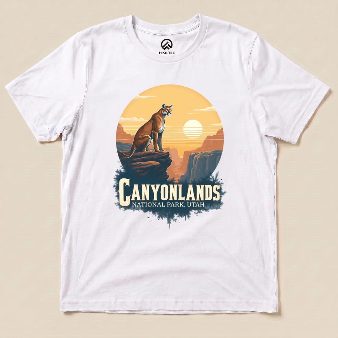 Canyonlands Mountain Lion Shirt Hike Tee T-Shirt White / S