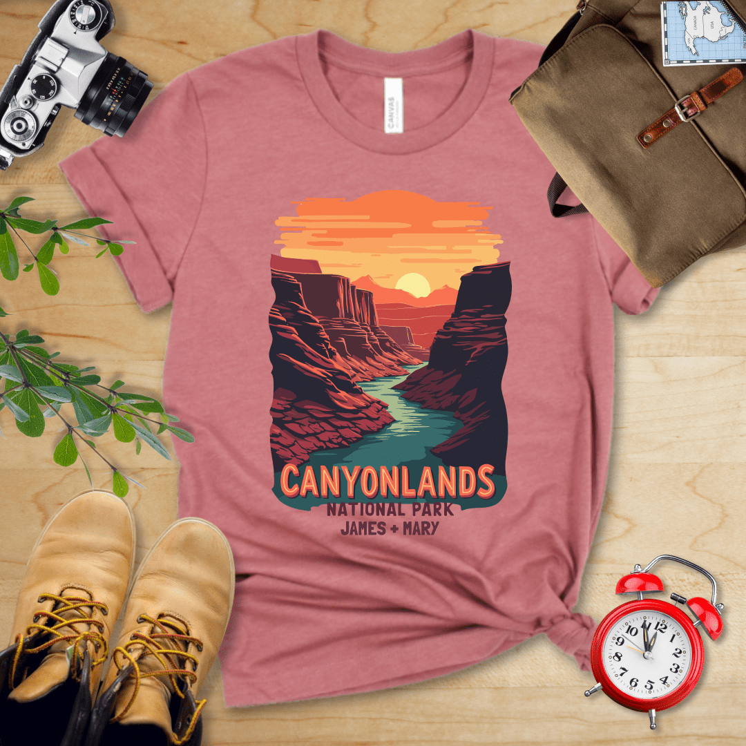 AnywherePOD T-Shirt Heather Mauve / S Canyonlands National Park Shirt + Personalization