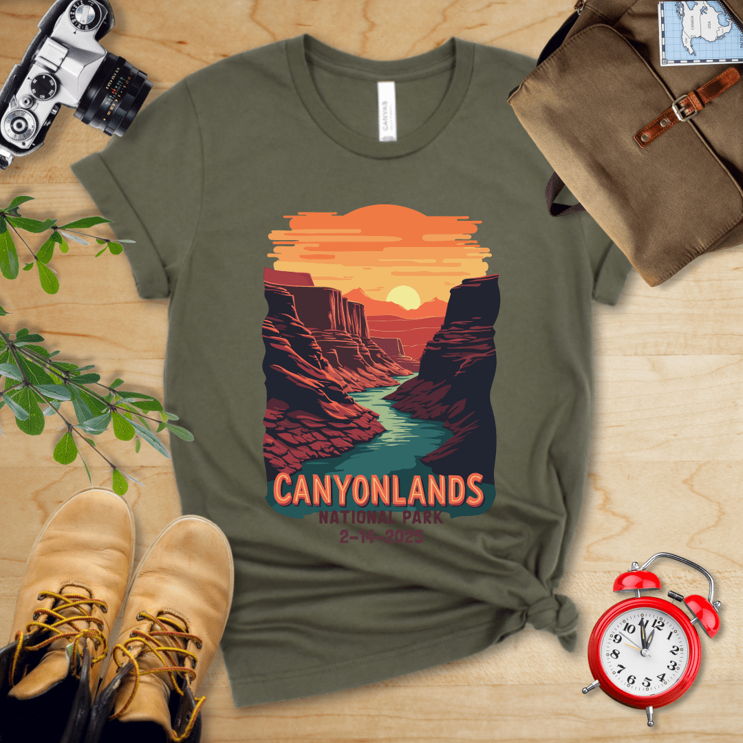 AnywherePOD T-Shirt Military Green / S Canyonlands National Park Shirt + Personalization