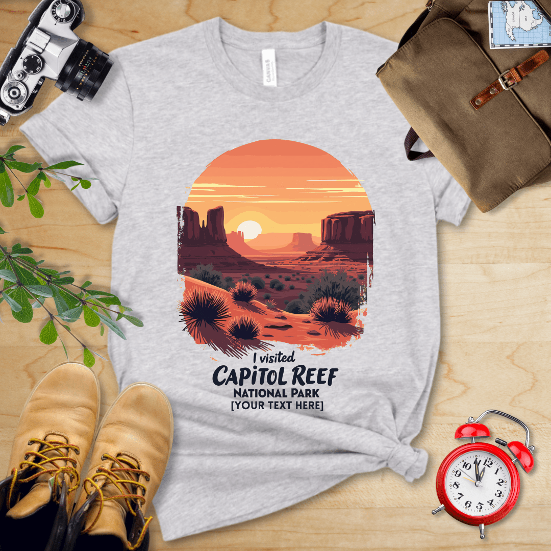 AnywherePOD T-Shirt Athletic Heather / S Capitol Reef National Park Shirt + Personalization