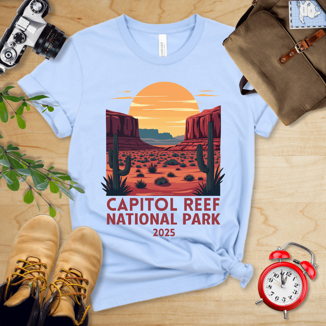 AnywherePOD T-Shirt Baby Blue / S Capitol Reef National Park Shirt + Personalization