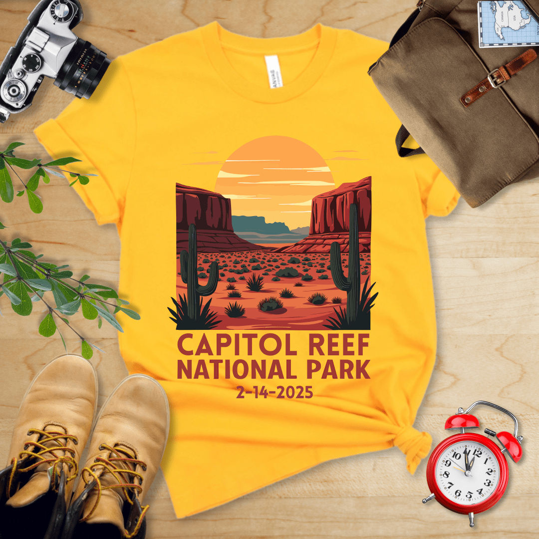 AnywherePOD T-Shirt Gold / S Capitol Reef National Park Shirt + Personalization