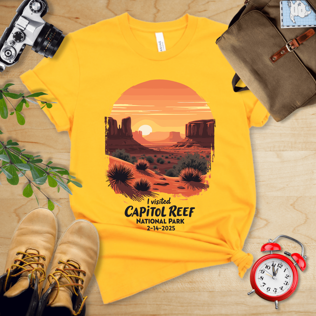 AnywherePOD T-Shirt Gold / S Capitol Reef National Park Shirt + Personalization