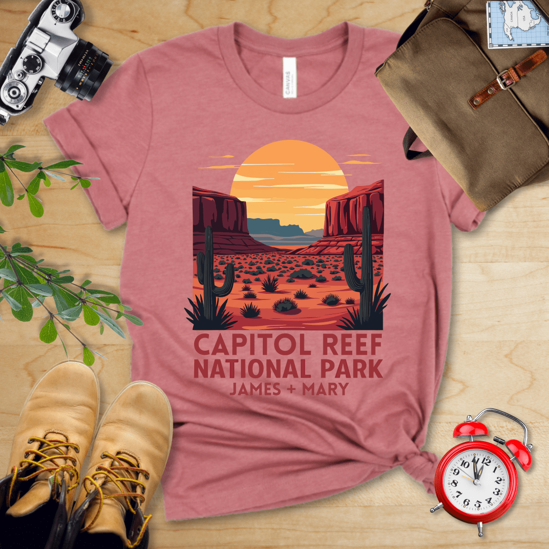 AnywherePOD T-Shirt Heather Mauve / S Capitol Reef National Park Shirt + Personalization