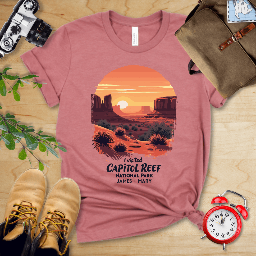 AnywherePOD T-Shirt Heather Mauve / S Capitol Reef National Park Shirt + Personalization