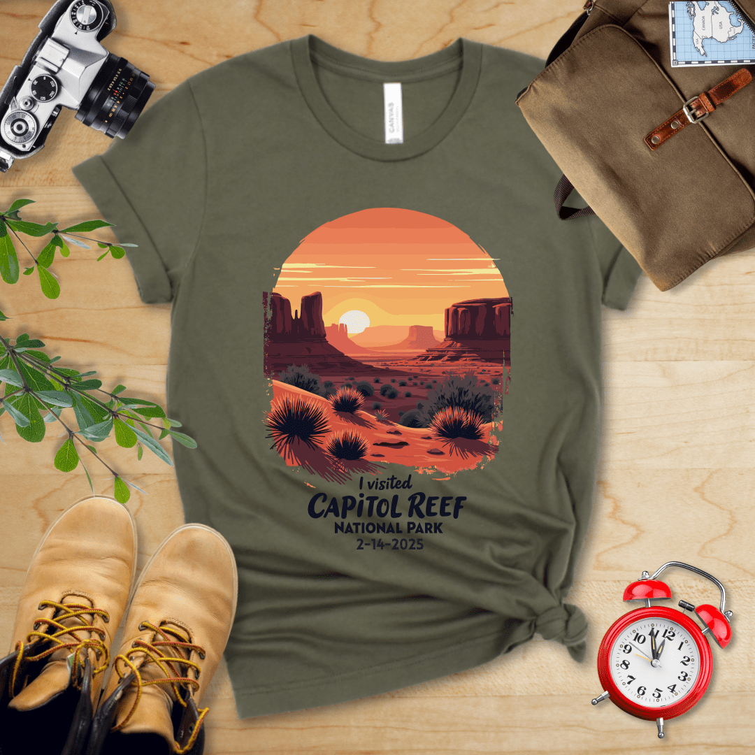 AnywherePOD T-Shirt Military Green / S Capitol Reef National Park Shirt + Personalization