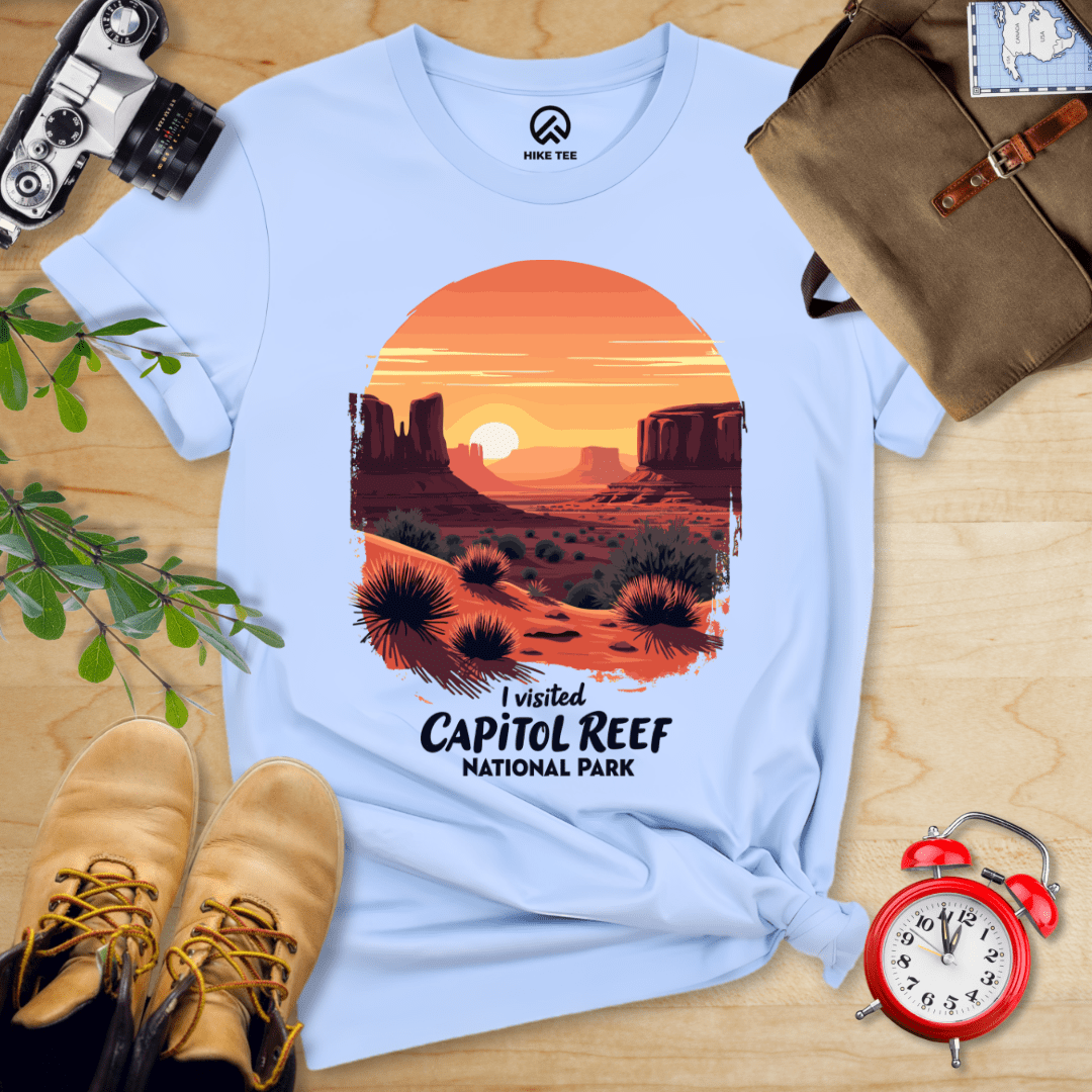 Hike Tee T-Shirt Baby Blue / S Capitol Reef National Park Shirt
