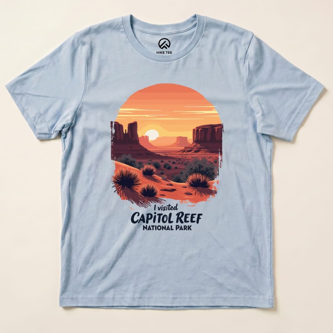Hike Tee T-Shirt Baby Blue / S Capitol Reef National Park Shirt