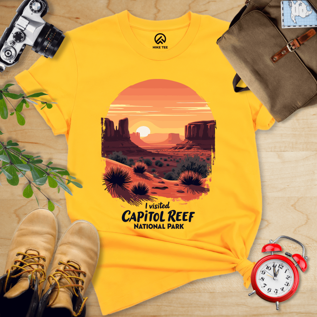 Hike Tee T-Shirt Gold / S Capitol Reef National Park Shirt