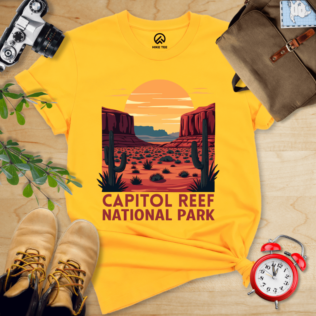 Hike Tee T-Shirt Gold / S Capitol Reef National Park Shirt