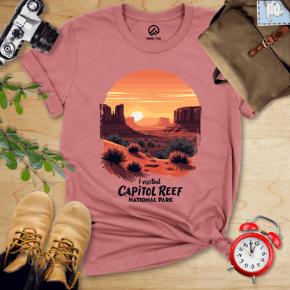 Hike Tee T-Shirt Heather Mauve / S Capitol Reef National Park Shirt