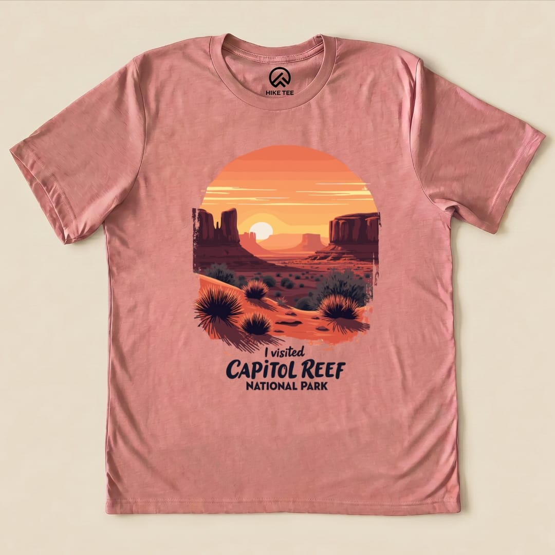 Hike Tee T-Shirt Heather Mauve / S Capitol Reef National Park Shirt