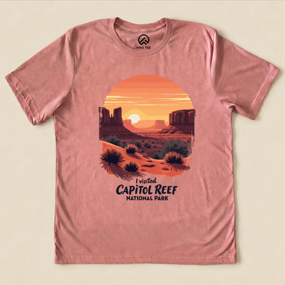 Hike Tee T-Shirt Heather Mauve / S Capitol Reef National Park Shirt