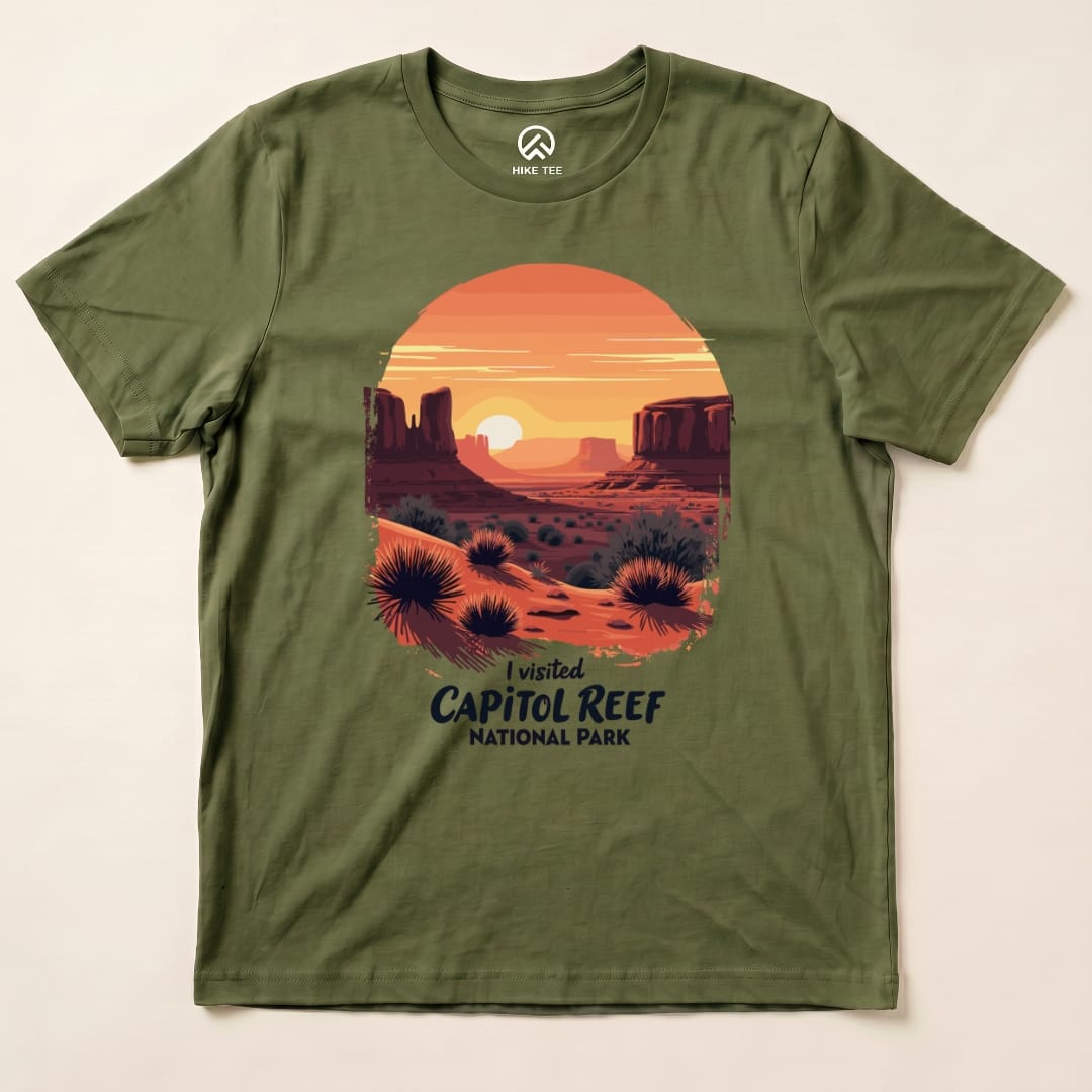 Hike Tee T-Shirt Military Green / S Capitol Reef National Park Shirt