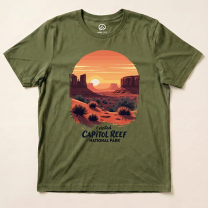 Hike Tee T-Shirt Military Green / S Capitol Reef National Park Shirt