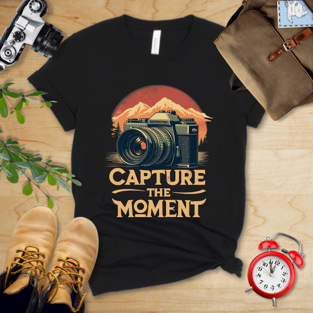 Printify T-Shirt Black / S Capture The Moment Shirt