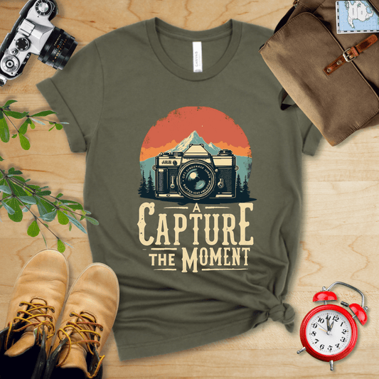 Printify T-Shirt Military Green / S Capture the Moment Shirt