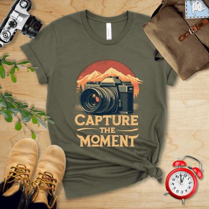 Printify T-Shirt Military Green / S Capture The Moment Shirt