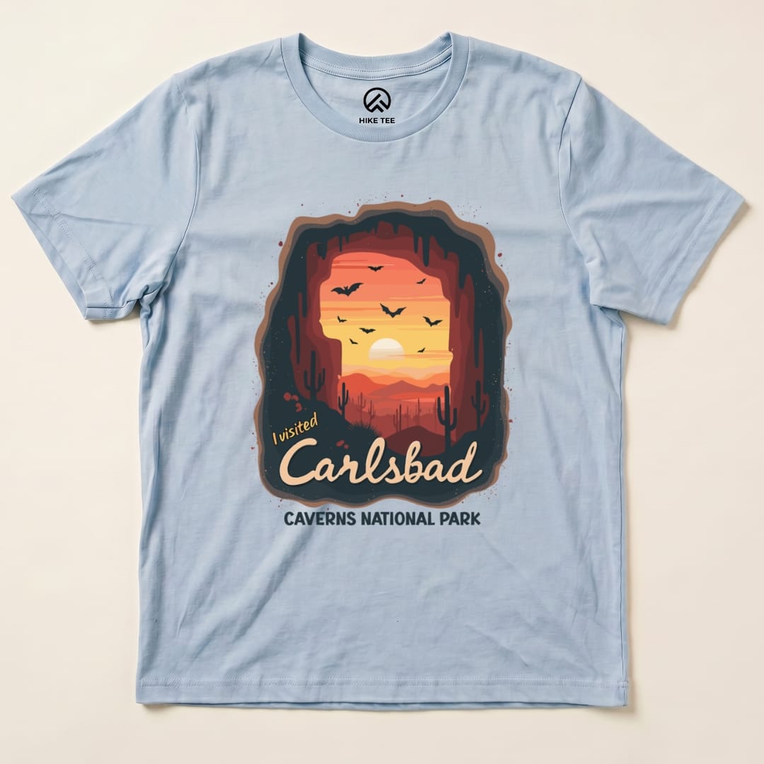 Hike Tee T-Shirt Baby Blue / S Carlsbad Caverns National Park Shirt
