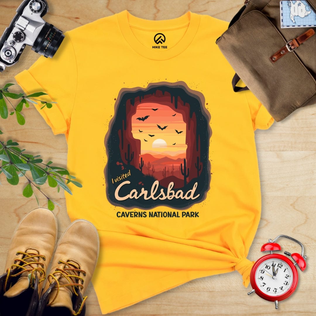 Hike Tee T-Shirt Gold / S Carlsbad Caverns National Park Shirt