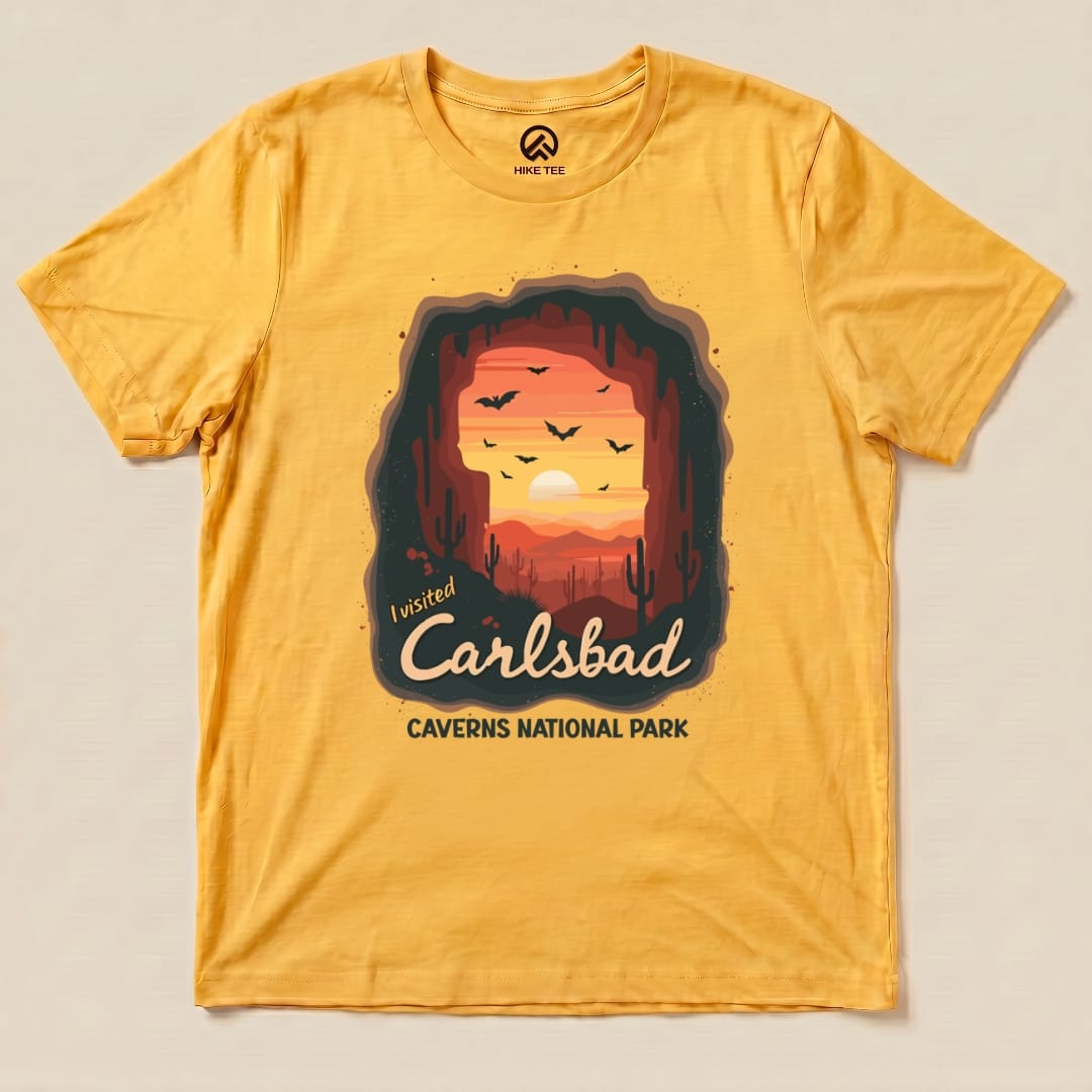 Hike Tee T-Shirt Gold / S Carlsbad Caverns National Park Shirt