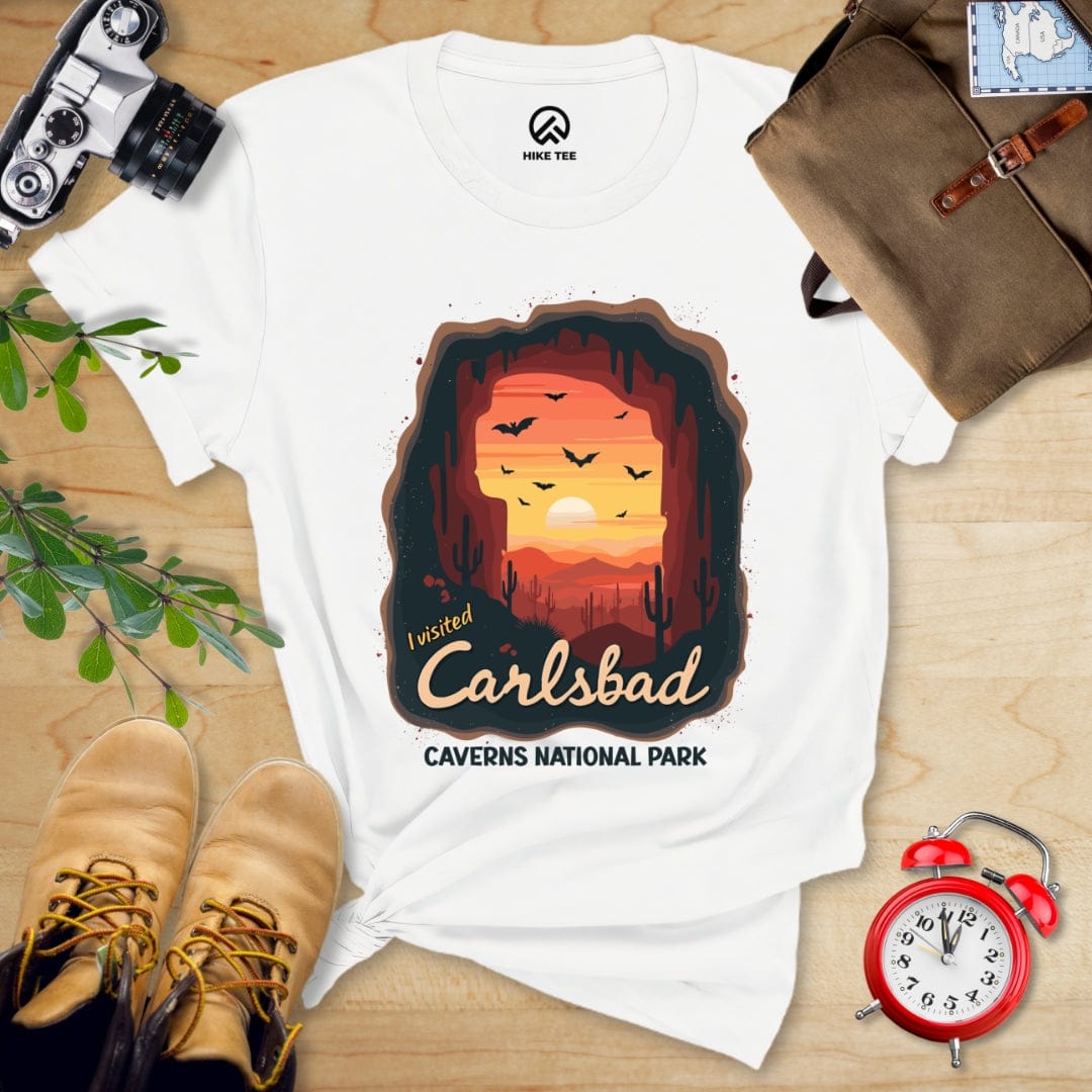 Hike Tee T-Shirt White / S Carlsbad Caverns National Park Shirt