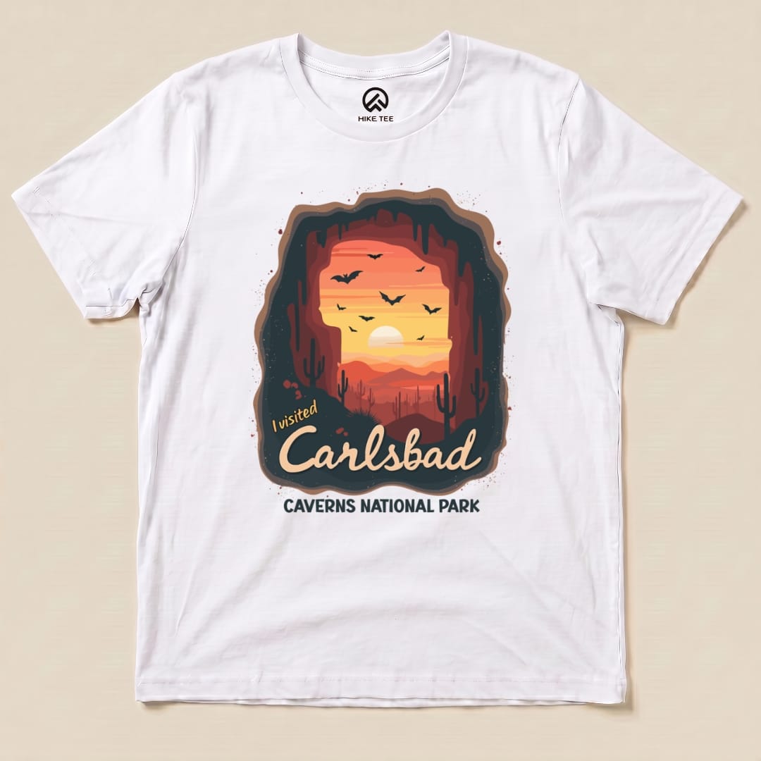 Hike Tee T-Shirt White / S Carlsbad Caverns National Park Shirt