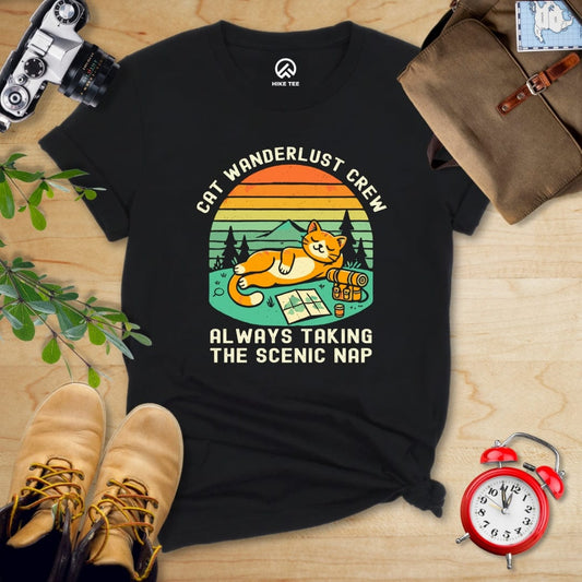 Hike Tee T-Shirt Black / S Cat Wanderlust Crew Shirt