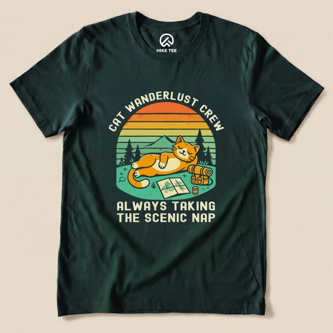 Cat Wanderlust Crew Shirt Hike Tee T-Shirt Forest / S